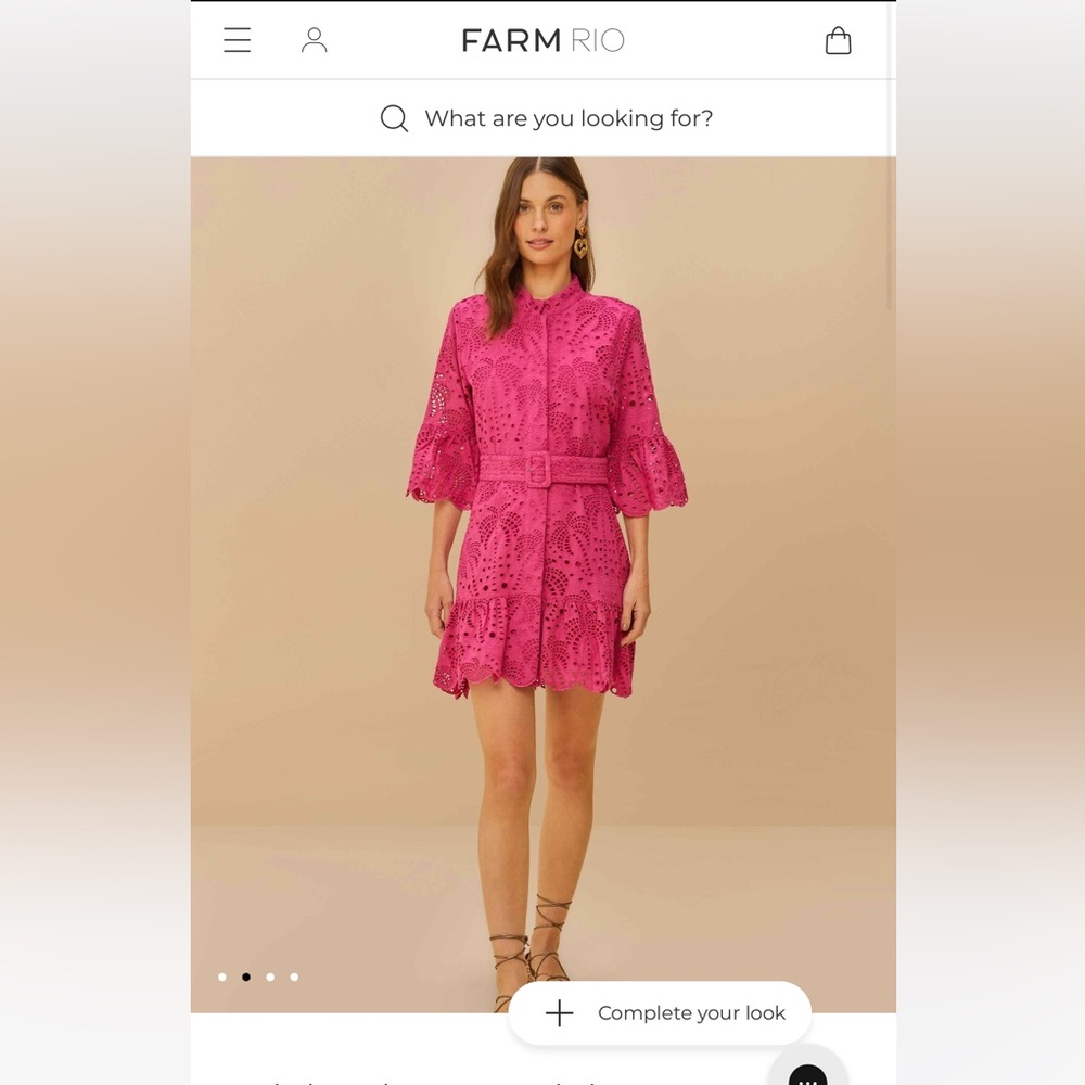 NWT FARM Rio Pink Eyelet Dress